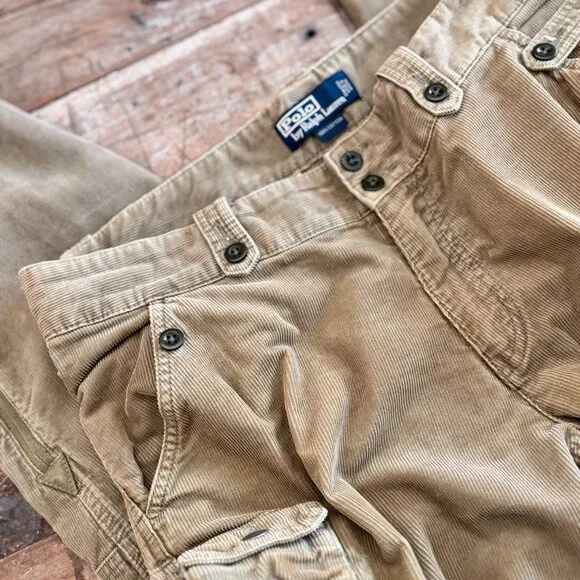 Mint Condition Polo Ralph Lauren Corduroy Utility Military Field Pants 35 / 30